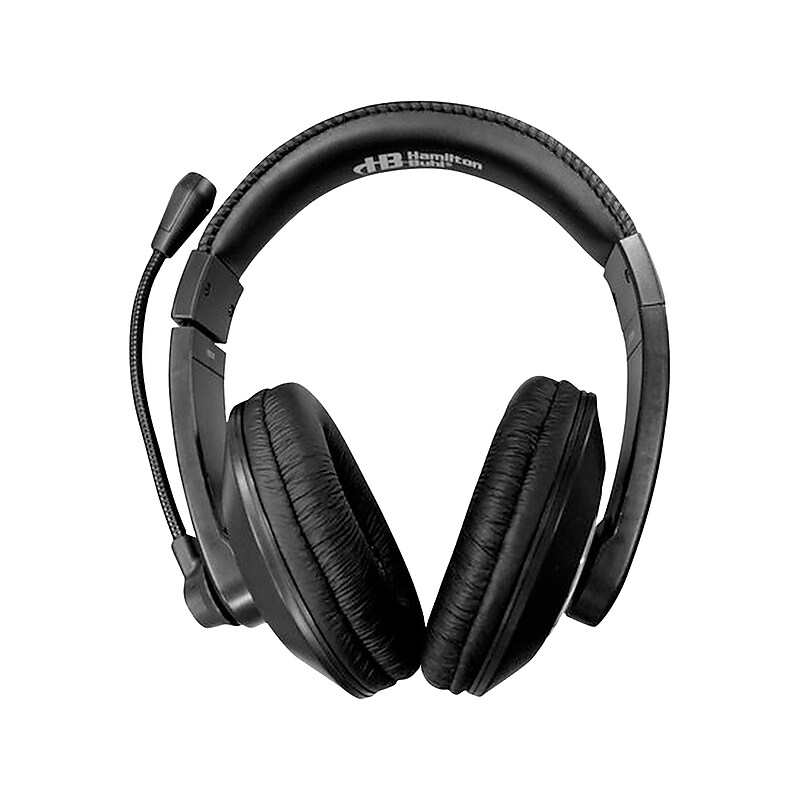 Hamilton Buhl Smart-Trek Deluxe USB-A Noise Canceling Stereo Computer Headset, Black/Silver (ST2BKU) image 1