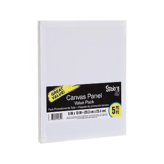 STUDIO 71 Canvas Panels, 10"H x 8"W, White, 5/Pack (30018690)