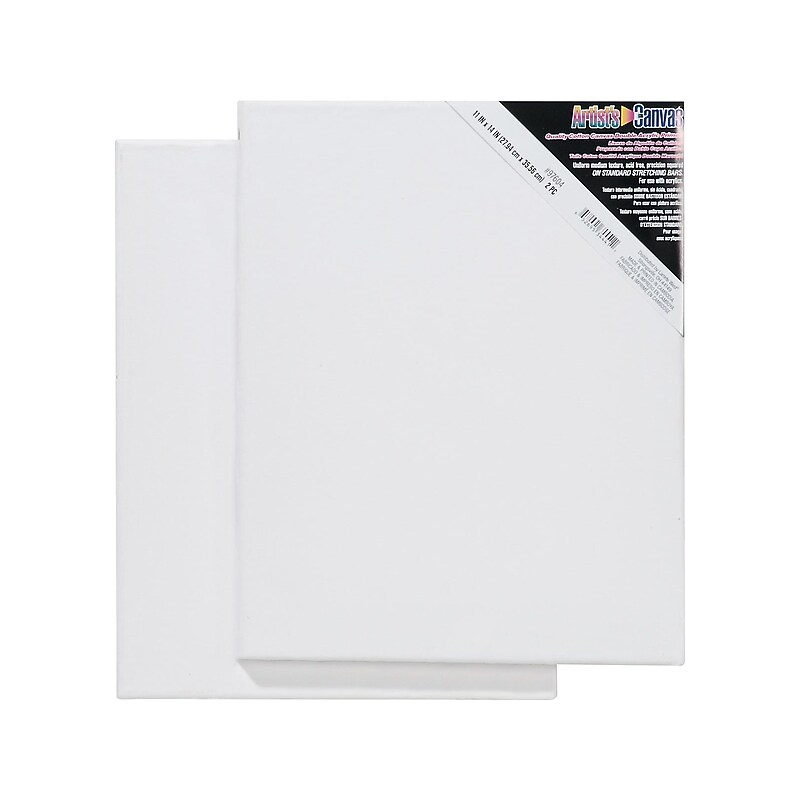 Darice Primed White Acrylic Stretched Canvas, 14" x 11", 2/Pack (97604) image 1