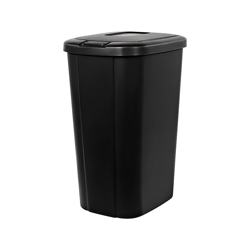 Hefty Polypropylene Trash Can with Lid, Black, 13.3 Gal. (2166-075) image 1
