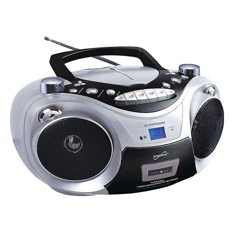 Supersonic 93598420M Portable Bluetooth Radio, Silver (SSC739BTSLV) image 1