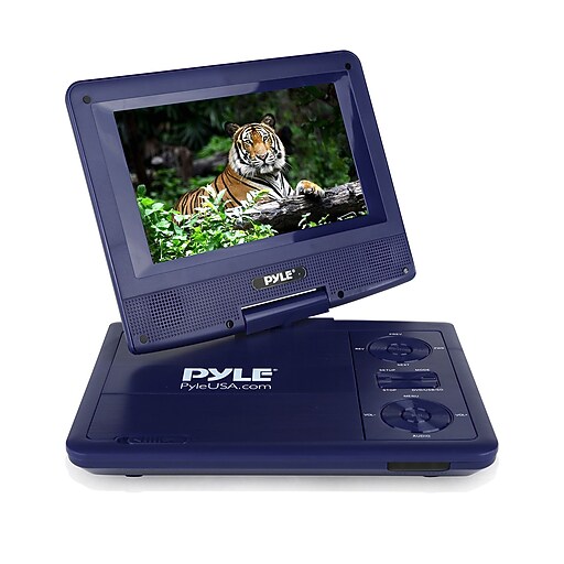 Pyle Home PDV71BL 7'' Portable CD/DVD Player, Blue at Staples