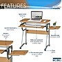 Techni Mobili 43"W Compact Computer Desk with Side Shelf and Keyboard Panel, Cherry (RTA-8336-C09)~#|#~sp60783180_sc7