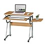 Techni Mobili 43"W Compact Computer Desk with Side Shelf and Keyboard Panel, Cherry (RTA-8336-C09)~#|#~sp60783182_sc7