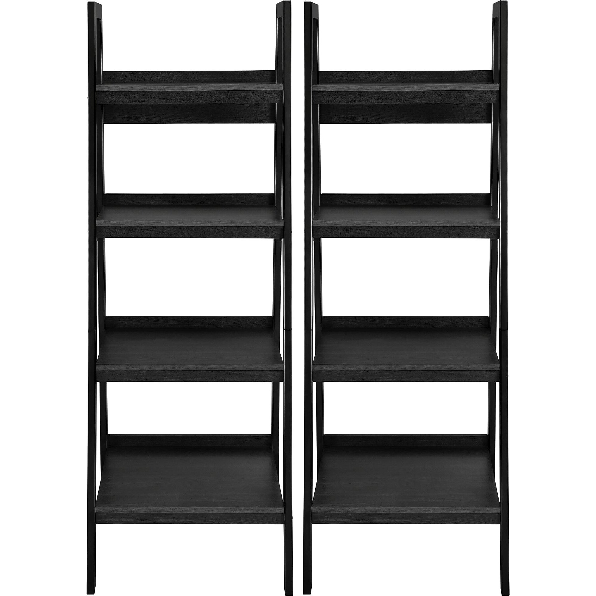 Ameriwood Home Lawrence 60″H 4-Shelf Ladder Bookcase Bundle, Black (9482096) Sansujyuku sansujyuku.com