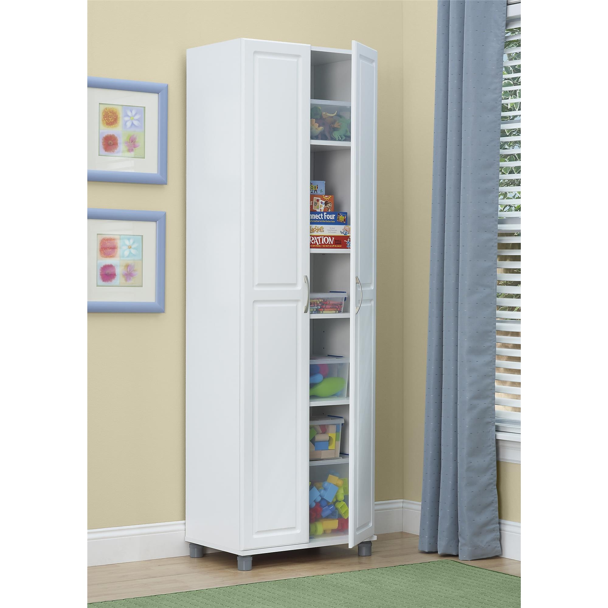 SystemBuild Kendall 75″ Storage Cabinet With 5-Shelves, White (7362401PCOM) Sansujyuku sansujyuku.com