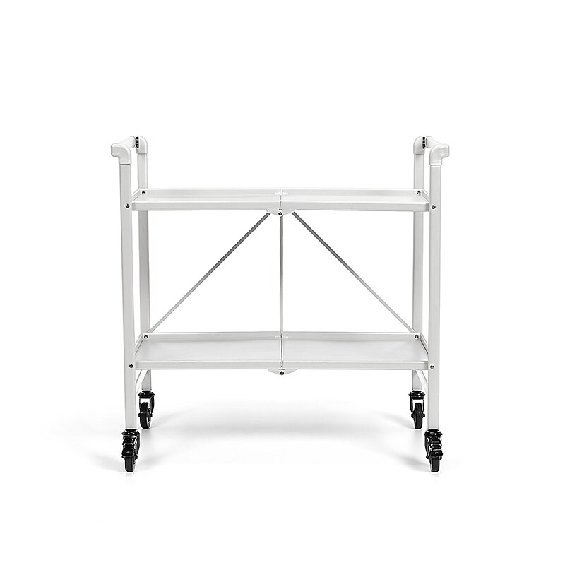 COSCO Outdoor Living INTELLIFIT Outdoor Or Indoor Folding Serving Cart with 2 Shelves, White (87602WHT1E) image 1