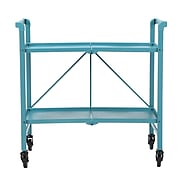 COSCO Outdoor Living INTELLIFIT Outdoor Or Indoor Folding Serving Cart with 2 Shelves, Teal (87602TEA1E)