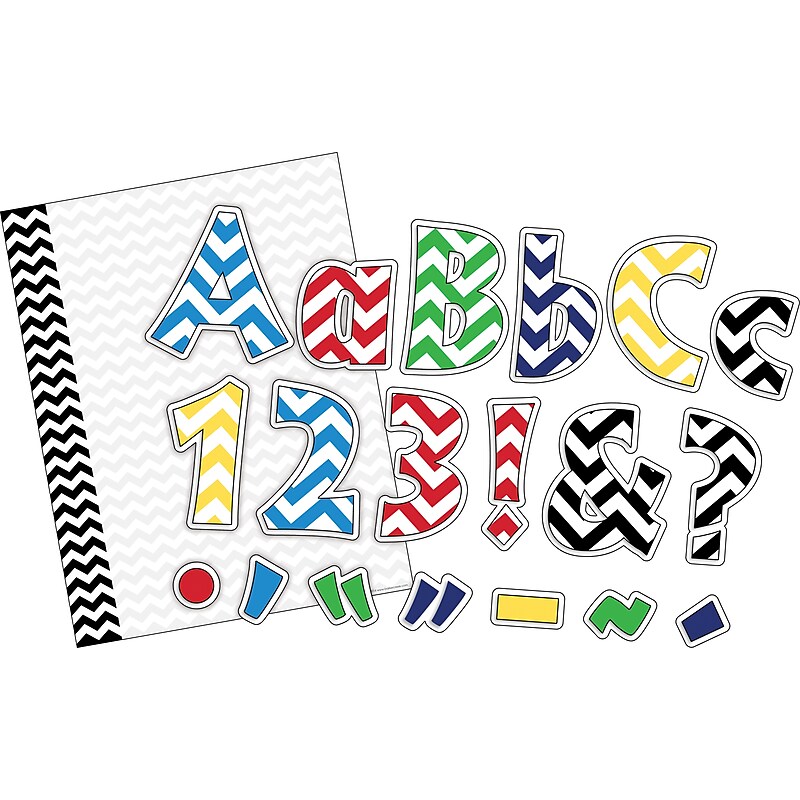 Barker Creek Chevron  4" Letters and Numbers, Multicolored, 305/Pack (5000) image 1