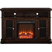 Ameriwood Home Brooklyn Laminate Electric Fireplace TV Console, Espresso, For TVs up to 50" (1765096PCOM)