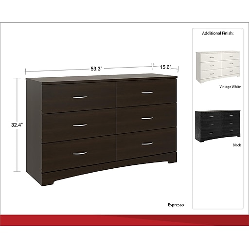 Shop Staples For Ameriwood Home Crescent Point 6 Drawer Dresser