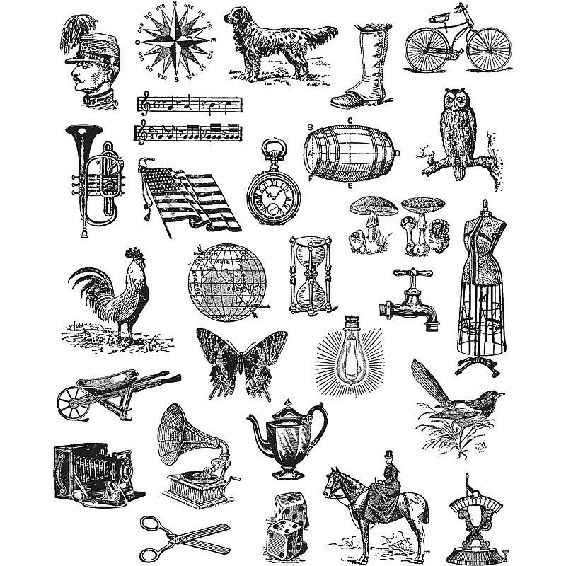 Tim Holtz Cling Stamps 7"X8.5"-Tiny Things 2 image 1