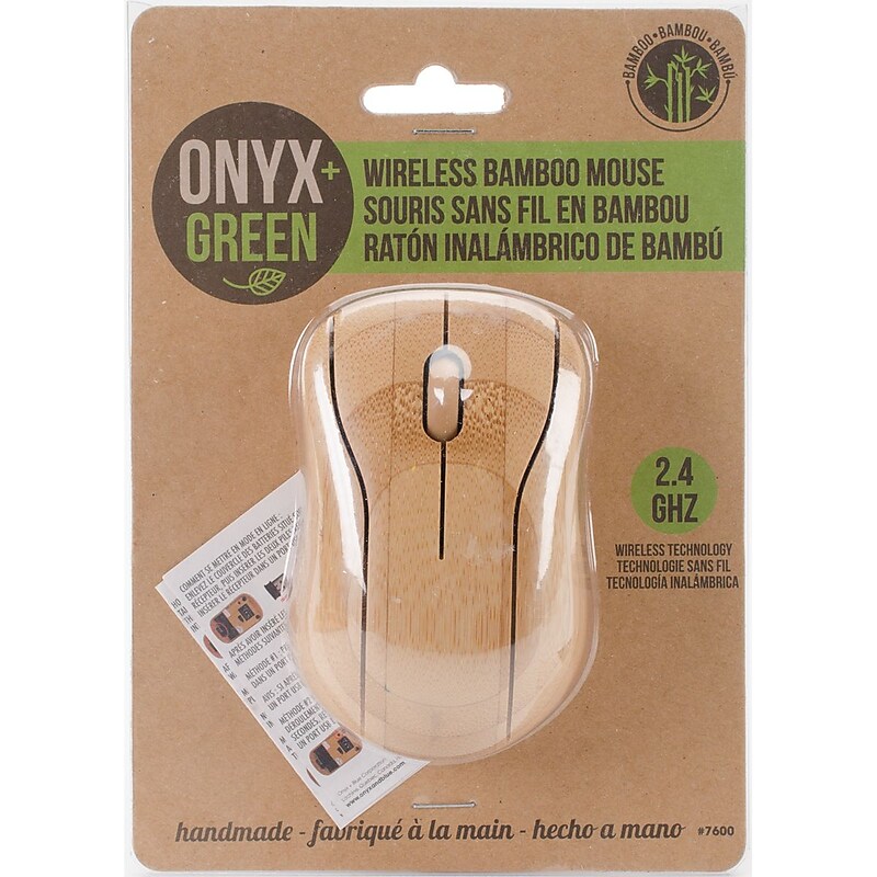 Onyx+Green Wireless Ergonomic Optical USB & PS/2 Mouse, Natural Kraft (OG7600) image 1