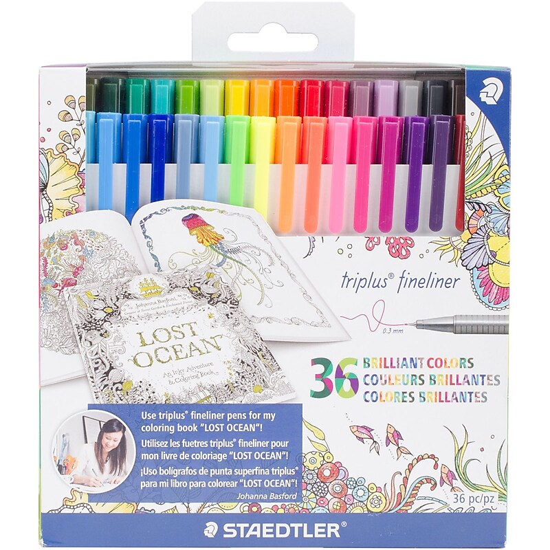 Staedtler Triplus Fineliner Marker, Assorted Colors, 36 Pack (33436JBLU) image 1