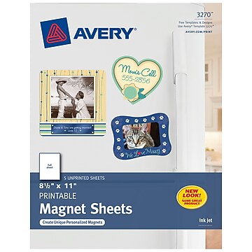 Avery Inkjet Specialty Labels, 8.5" x 11", White, 5/Pack (3270)