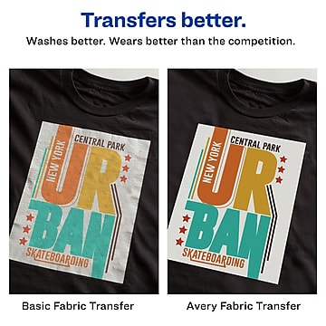 Avery Heat Transfer Paper for Dark Fabrics, 8.5" x 11", Inkjet, 5  Transfers/Pack (3279)