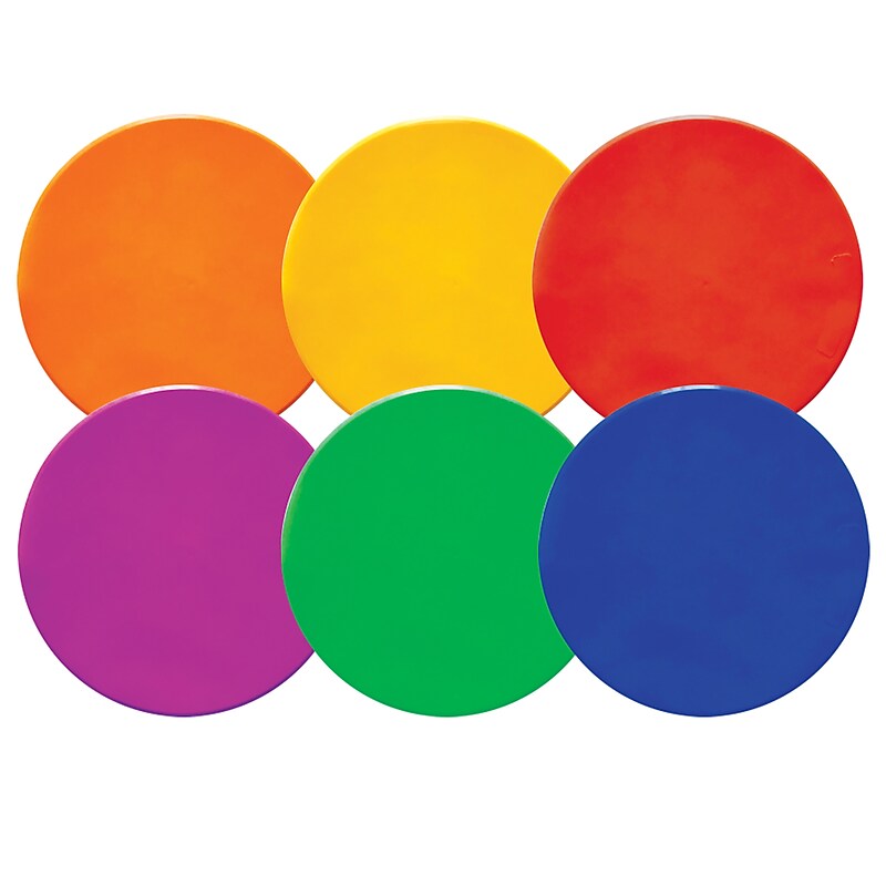 Champion Sports Vinyl 10" Spot Markers, Assorted Colors, 6/Set (CHSMSPSET) image 1