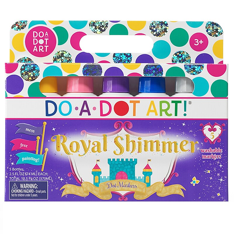 Do-A-Dot Art Washable Art Marker, Sponge Tip Applicator, Shimmer Colors, Pack of 5 (DAD104) image 1