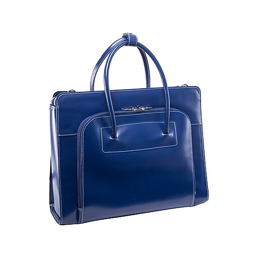 McKleinUSA Lake Forest W Series Leather Dual Compartment Briefcase, Navy (94337) Staples
