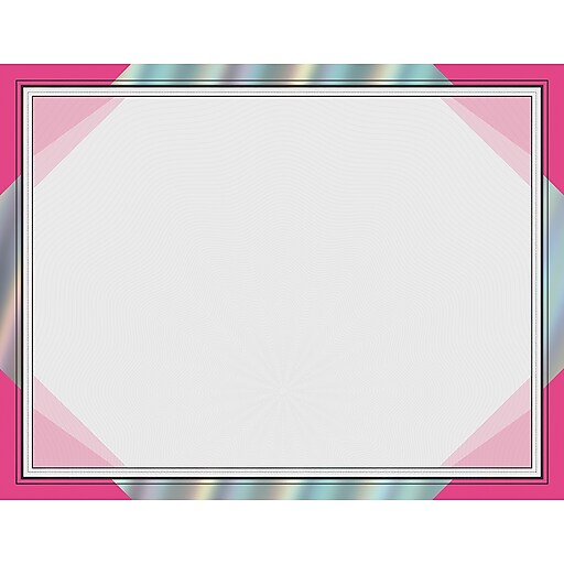 Great Papers Rainbow Foil Certificates, 8.5" x 11", Happy Pink, 15/Pack (2019003) Staples