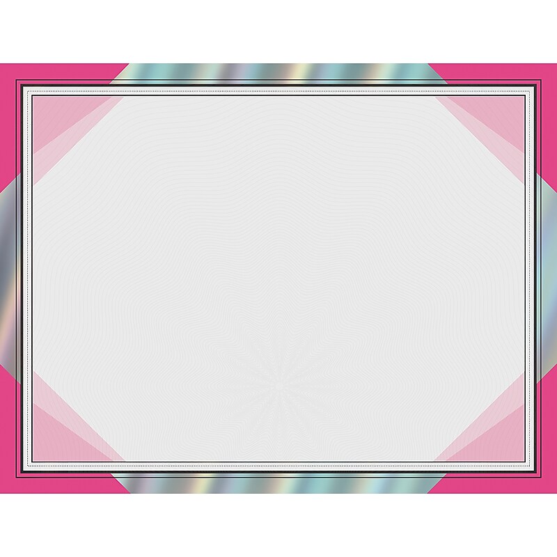 Great Papers! Rainbow Foil Certificates, 8.5" x 11", Happy Pink, 15/Pack (2019003) image 1