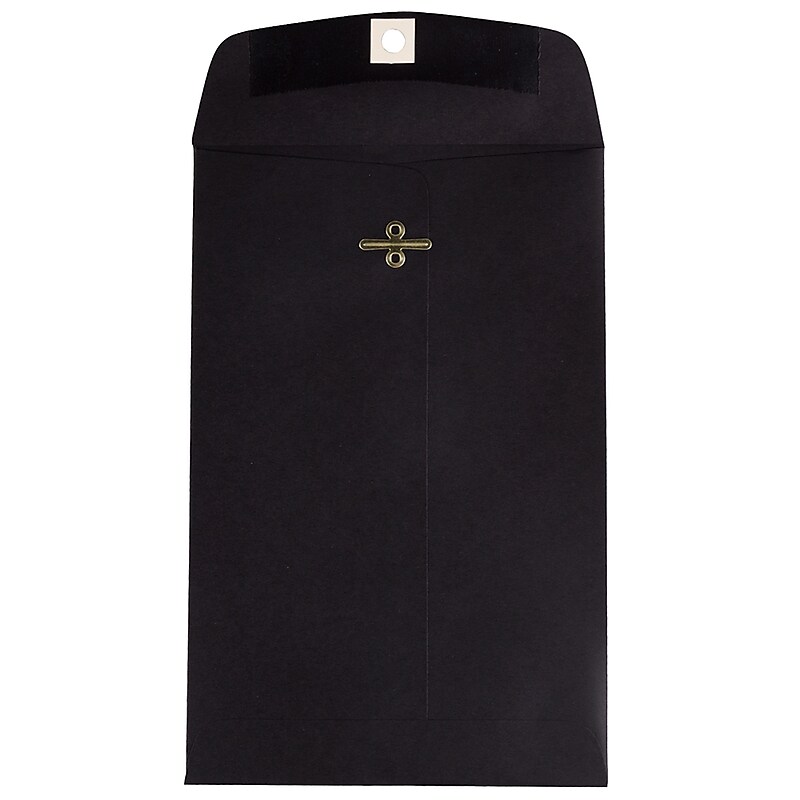 JAM Paper 6" x 9" Open End Catalog Envelopes with Clasp Closure, Black, 10/Pack (87915B) image 1