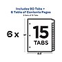 Avery Ready Index Table of Contents Paper Dividers, 1-15 Tabs, White, 6 Sets/Pack (11825)~#|#~sp61031179_sc7
