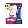 Avery Ready Index Table of Contents Paper Dividers, 1-8 Tabs, White, 6 Sets/Pack (11822)~#|#~sp61031182_sc7