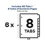 Avery Ready Index Table of Contents Paper Dividers, 1-8 Tabs, White, 6 Sets/Pack (11822)~#|#~sp61031187_sc7