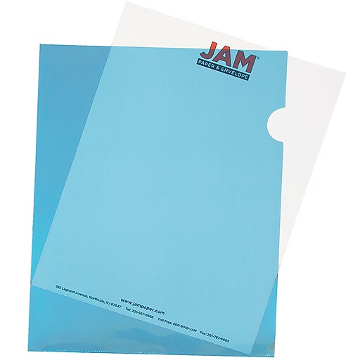 JAM Paper Plastic Sleeves, 9" x 12", Blue, 12/Pack (2226316987) Staples