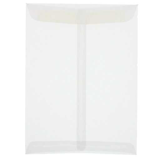 JAM Paper® 9 x 12 Open End Catalog Translucent Vellum Envelopes, Clear