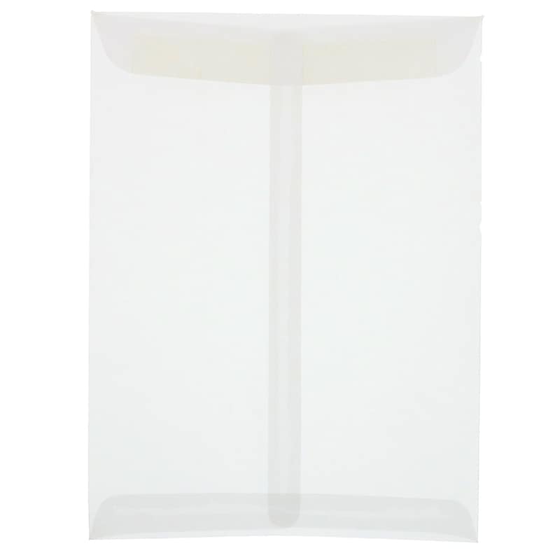 JAM Paper 9 x 12 Open End Catalog Translucent Vellum Envelopes, Clear, 100/Pack (2851376) image 1