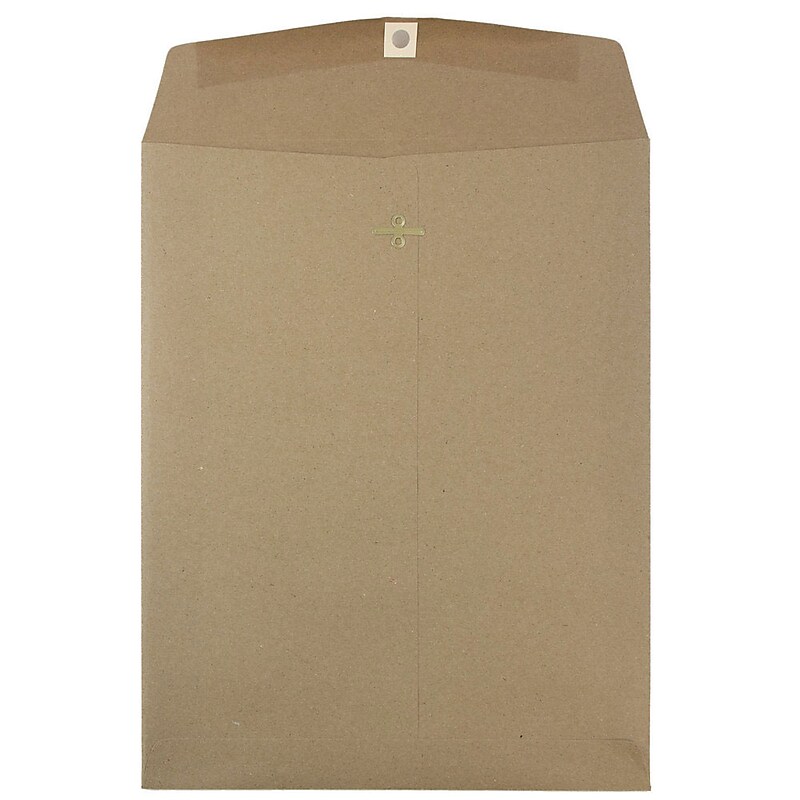 JAM Paper Open End Catalog Envelopes with Clasp Closure, 10" x 13", Brown Kraft, 10/Pack (563120854D) image 1