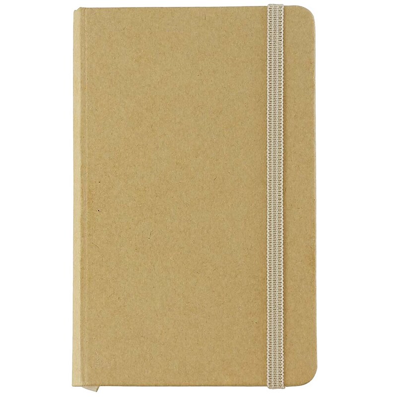JAM Paper 1-Subject Pocket Notebook, 3.75" x 5.625", Narrow Ruled, 100 Sheets, Natural Kraft (340526603) image 1