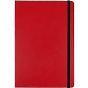 JAM Paper® Hardcover Notebook with Elastic, Large Journal, 5 7/8 x 8 1/2, Red, 100 Lined Sheets, Sold Individually (340526610)