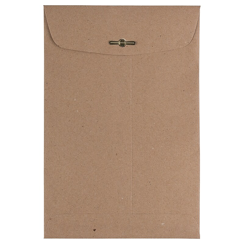 JAM Paper 6 x 9 Kraft Open End Catalog Envelopes with Clasp Closure, Brown Kraft Paper Bag, 25/Pack (563120844) image 1