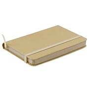 JAM Paper® Hardcover Notebook With Elastic, Small Journal, 3 3/4 x 5 5/8, Brown Kraft, 100 Lined Sheets (340526603)