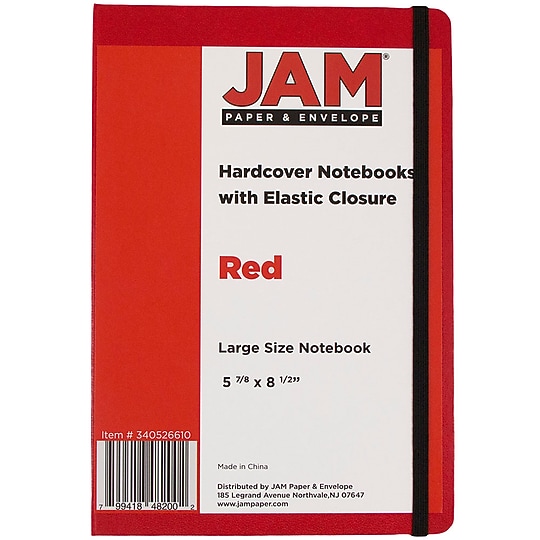 JAM Paper 1-Subject Pocket Notebook, 5.875" x 8.5", Narrow Ruled, 100 Sheets, Red (340526610)~#|#~sp61031454_sc7