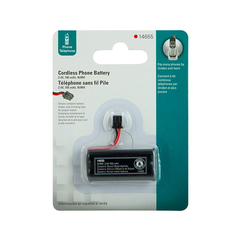 Jasco Power Gear NiMH Rechargeable Cordless Phone Battery for Multiple Brands, 3.6V, 800 mAh (14655) image 1