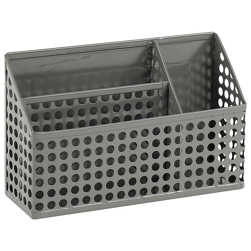 Design Ideas Edison 3-Compartment Metal, Accessory Holder, Gray (993434729) image 1