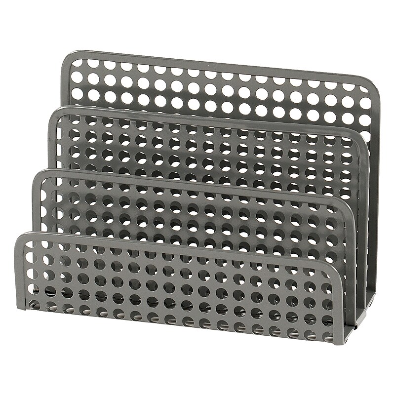 Design Ideas Edison 3-Compartment Metal Letter Holder, Gray (993434719) image 1