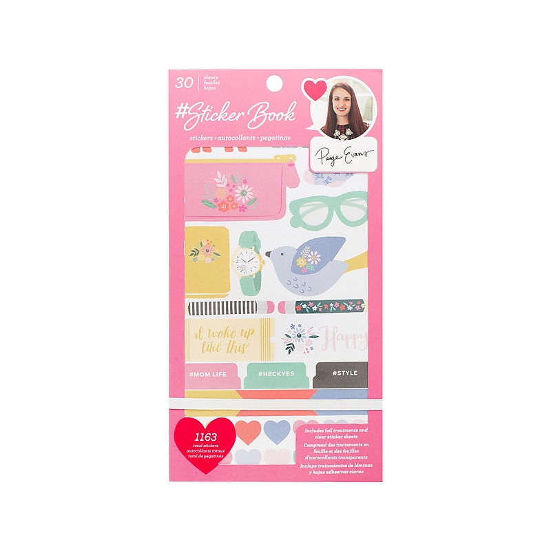 American Crafts Pink Paislee Paige Evans Stickers, Assorted Colors, 1163/Pack (344867) image 1