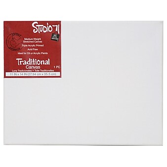 STUDIO 71 Traditional Stretched Canvas, 11"H x 14"W, White (978-1114)