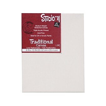 STUDIO 71 Traditional Stretched Canvas, 10"H x 8"W, White (978-810)