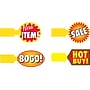 Cosco Sale/Promotional Indoor Shelf Wobblers, 6" x 3", Assorted Colors, 36/Pack (098424)~#|#~sp61096625_sc7
