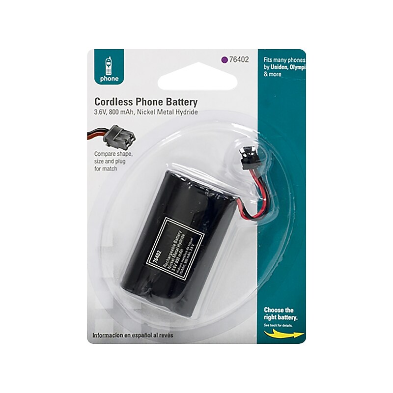 Jasco Power Gear NiMH Rechargeable Cordless Phone Battery for Multiple Brands, 3.6V, 800 mAh (76402) image 1