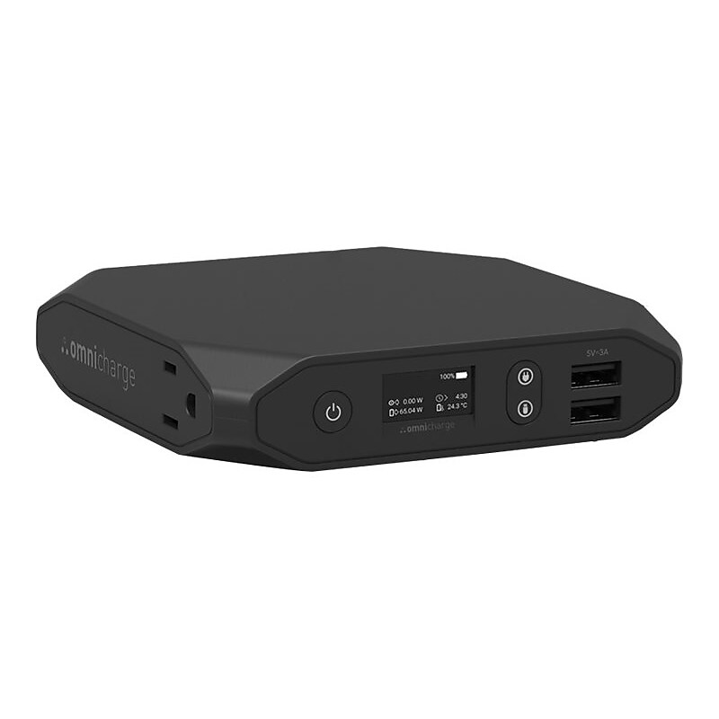 Omnicharge USB Power Bank Charging Station for Most Smartphones, 20400mAh, Black (OP2HA004) image 1