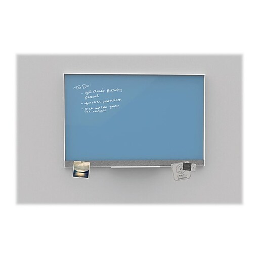 U Brands Glass DryErase Whiteboard, Aluminum Frame, 2' x 1.5' (3193U00