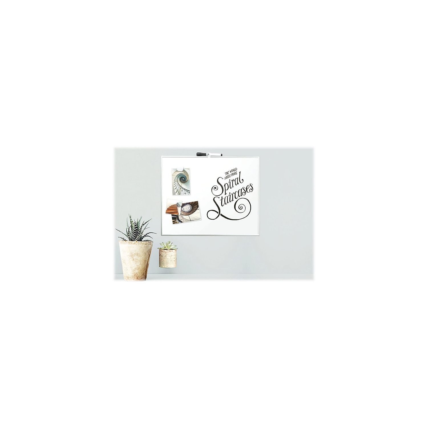 U Brands magnetische trocken abwischbare Tafel 20 x 16 Zoll silber Aluminiumrahmen 356U00-01