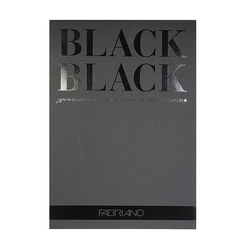 Fabriano Black Black Pads, 11.75" x 16.5", Black, 20 pages (71-16100392) image 1